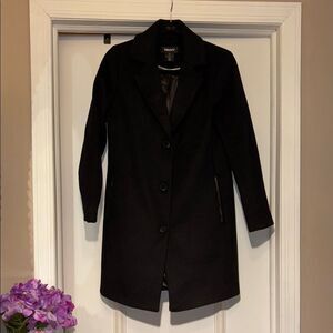 DKNY Women's Wool-Blend Black Coat- SP